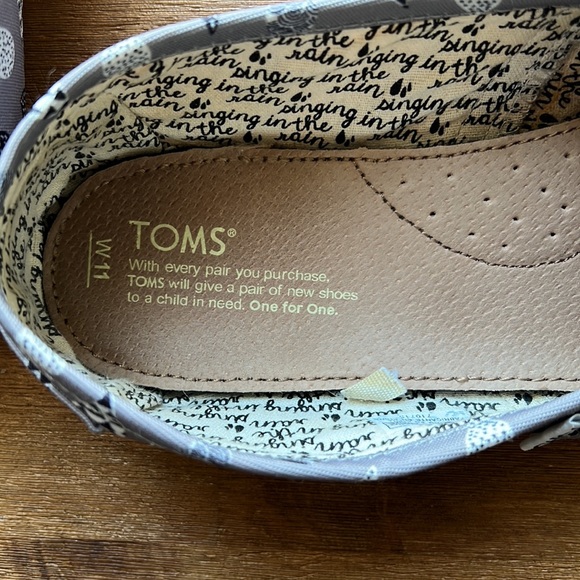 Toms raindrop print waterproof slides size 11 - Picture 2 of 4